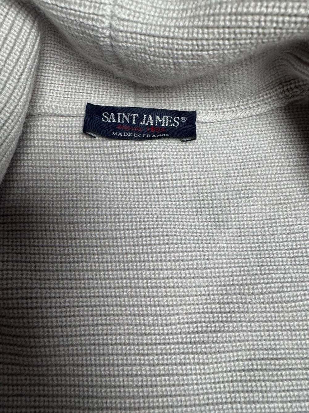 Saint James Ribbed Knit Toggle Jacket Grey - Picture 3 of 8